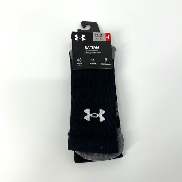 Under Armour NWT men’s crew socks 1 pair 8.5-13 - Picture 1 of 5